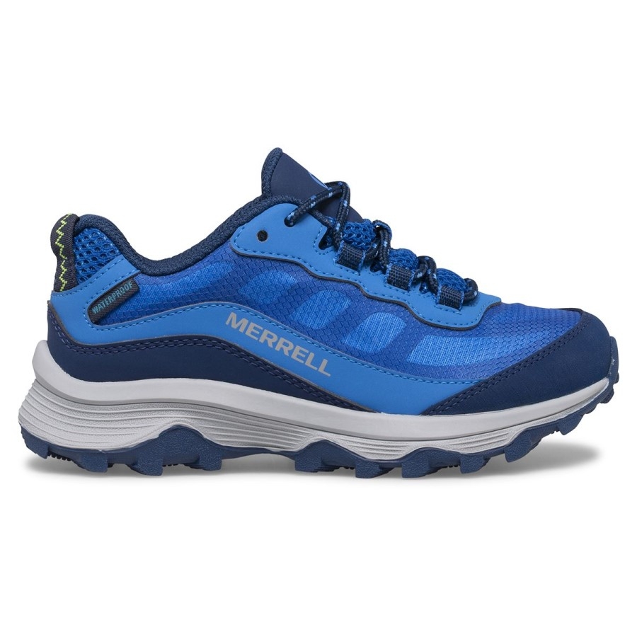 Merrell Big Kid's Moab Speed Low Waterproof Albastru