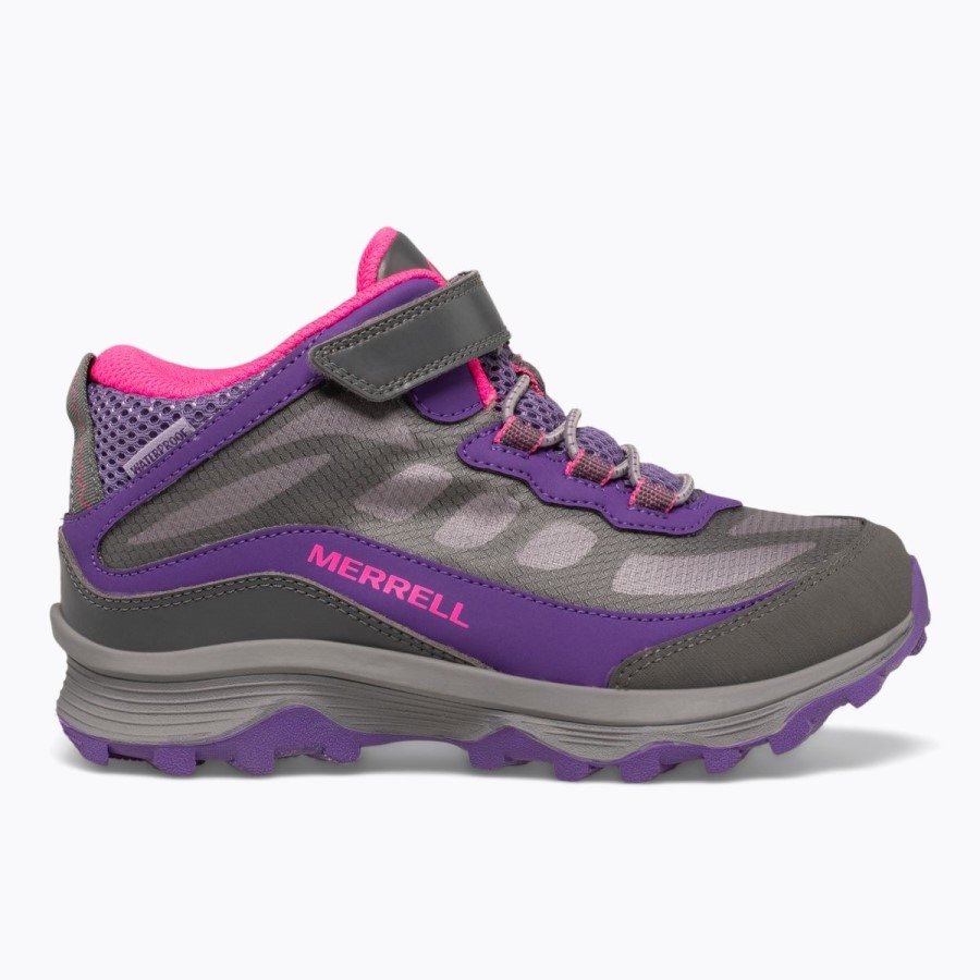 Merrell Big Kid's Moab Speed Mid A/c Rezistent La Apă Gri-roz-violet