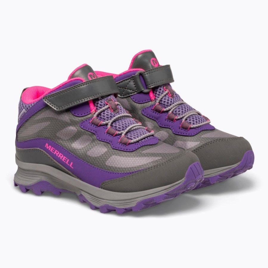 Merrell Big Kid's Moab Speed Mid A/c Rezistent La Apă Gri-roz-violet