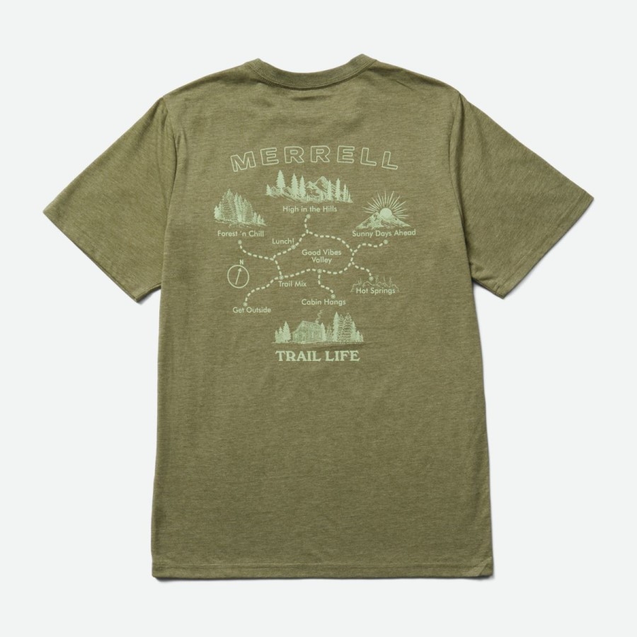 Tricou Grafic Pentru Bărbați Merrell, Dusty Olive Heather