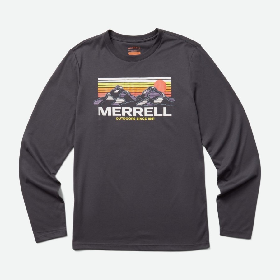 Tricou Pentru Bărbați Merrell Mountains Cu Mânecă Lungă India Ink