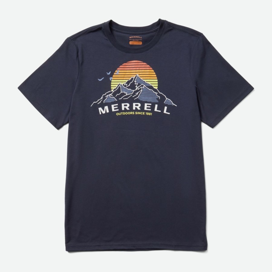 Tricou Pentru Bărbați Merrell Merrell Mountains Bleumarin