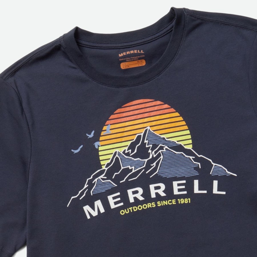 Tricou Pentru Bărbați Merrell Merrell Mountains Bleumarin