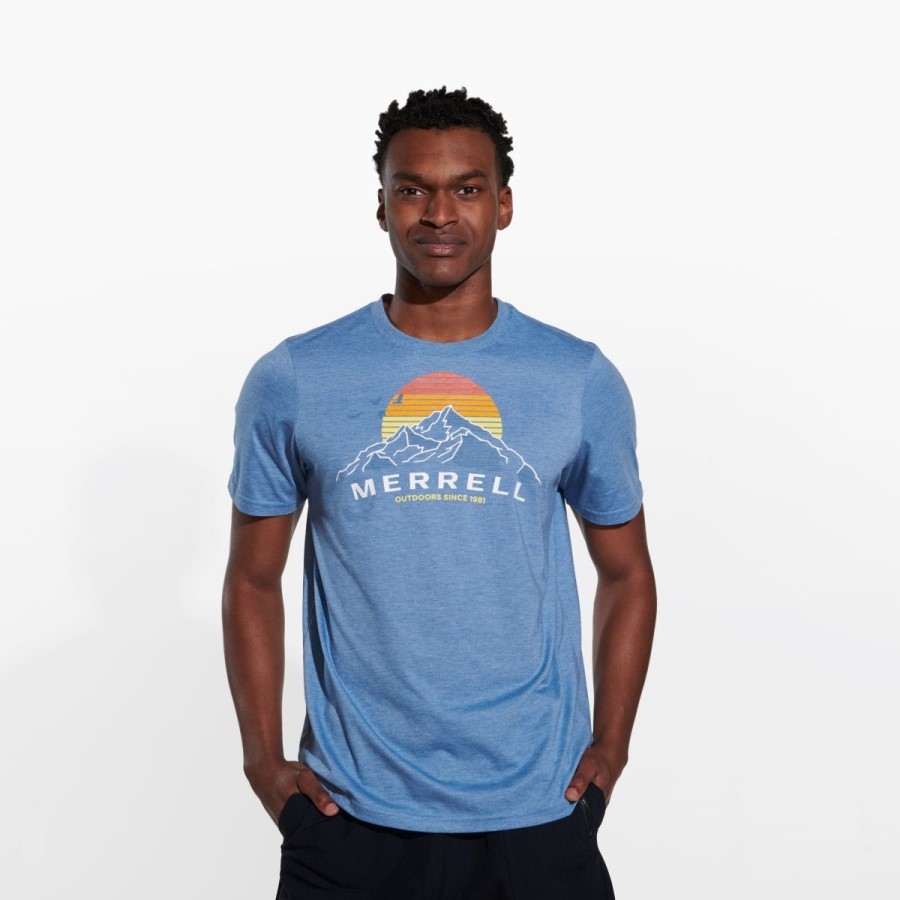 Tricou Pentru Bărbați Merrell Merrell Mountains Riviera Heather