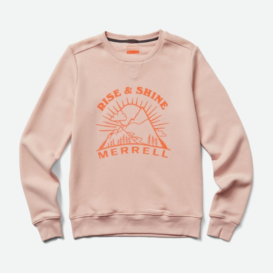 Merrell Team De Femei Pentru Exterior Crewneck Fleece Rose Smoke Heather