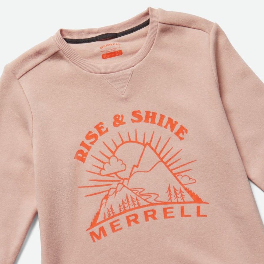 Merrell Team De Femei Pentru Exterior Crewneck Fleece Rose Smoke Heather